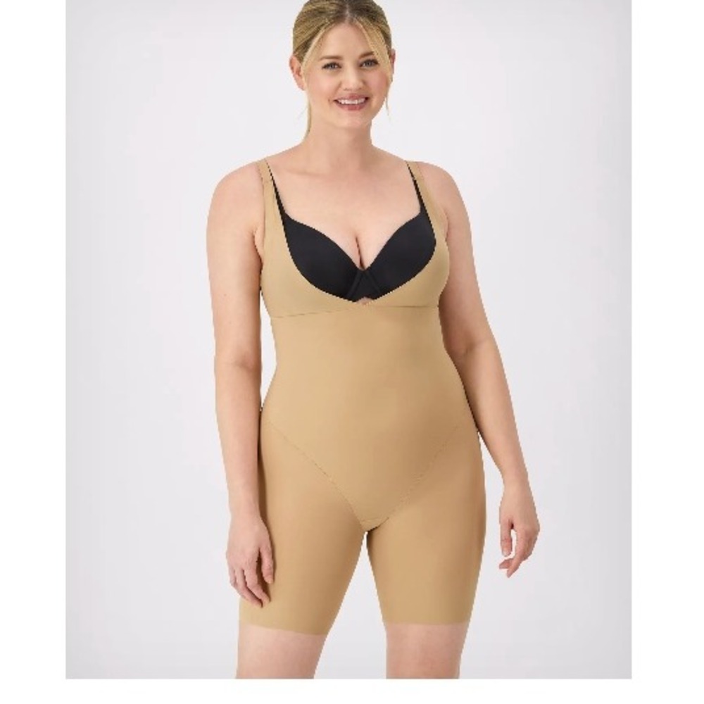 Maidenform‎ Womens Open Bust Body Shaper Firm Control Beige FL2556 Size 2XL NWT
